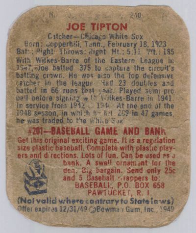 1949 Bowman Tipton in Tipton Mint